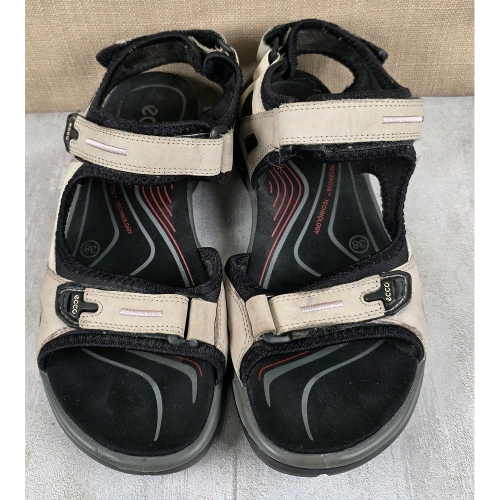Ecco Yucatan Womens EU 38 US 7.5 Beige Beach Walking Outdoor Offroad Sandals